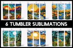 6 3D Summer Landscape Tumbler Sublimation I Paper Quilling Product Image 1