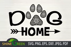 Dog SVG - Dog Home - Floral Mandala Paws DXF EPS JPEG PNG Product Image 2