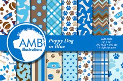 Blue Doggy Patterns, Doggy Papers, AMB-1032 Product Image 1