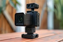 Professional digital cinema camera on gimbal stabilizer sitt Product Image 1