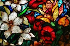 Stained Colorful Glass Floral Background Wallpaper Product Image 1