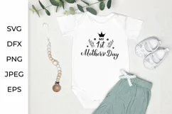 My 1st Mothers Day SVG. Mother's Day hand lettering for baby Product Image 3
