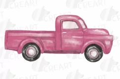 Watercolor colorful truck clip art. Printable pickup cars Product Image 4