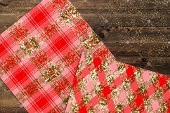 16 Luxury Gold and Red Glitter Plaid Tartan Digital Papers Product Image 7