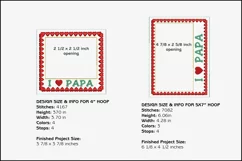 I Love Papa Picture Frames - 4 x 4 and 5 x 7 Hoops Product Image 2