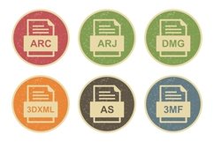 Set Of File Formats Icons Product Image 1