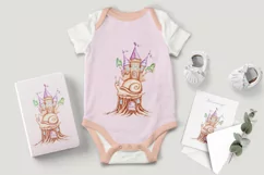 Watercolor cute nursery snail clipart. Castle illustration Product Image 3