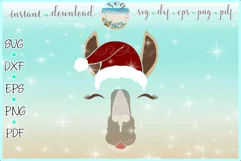 Llama Face with Santa Hat Christmas SVG DXF EPS PDF PNG Product Image 1