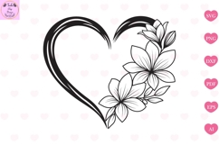 Flower Heart Svg , Flower Svg, Heart Svg Product Image 1
