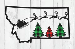 Montana Christmas SVG | Buffalo Plaid SVG | Santa SVG Product Image 2