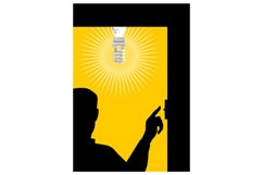 Man Switching On Lighting Bulb Product Image 1
