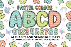 Pastel Patchwork Alphabet &amp; Numbers PNG Clipart Product Image 1