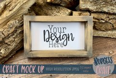 Wood sign with firewood Craft mock up | High Res JPEG Product Image 1