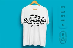 Christmas Saying SVG - The Most Wonderful Time of the Year Product Image 2