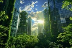 Ecofriendly urban utopia with lush greenery Product Image 1