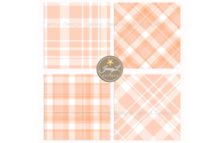 Pastel Peach Plaid Digital Papers Product Image 7