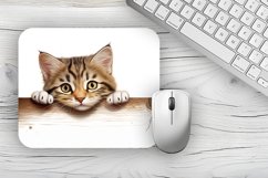Cute Cat Mousepad Sublimation Design, Animal Mousepad PNG Product Image 1