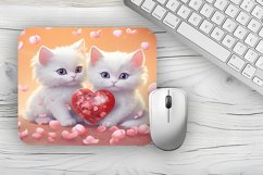 Cute Cat Mousepad Sublimation Design, Animal Mousepad PNG Product Image 1
