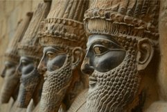 Old wall painted with Assyrian queens. Generate ai Product Image 1