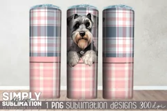 Seamless Schnauzer Dog Sublimation Skinny Tumbler | Png Product Image 2