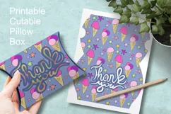Thank You Pillow Favor Box with Holes and Ice Cream Pattern Product Image 3