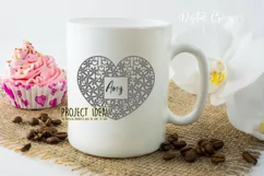 Floral heart paper cut design. SVG / DXF / EPS / PNG Product Image 5