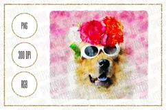 Funny Dog Wearing Sunglasses - PNG Design For Sublimation Product Image 1