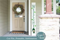 St. Patricks Gnome Welcome Sign SVG, Sublimation, Printable Product Image 1