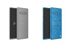 Samsung Galaxy S10 Vinyl Skin Design Mockup 2019 Angled Product Image 1