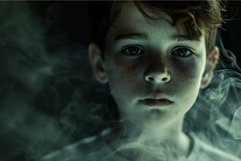 Mysterious child in hazy darkness Product Image 1