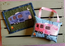 Tow Along Camper Mug Rug or Doorknob Hanger Pattern - Machine Embroidery Product Image 4