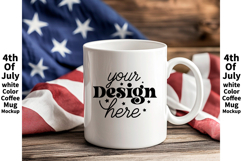 4th of July white 11oz blank coffee mug mockup Product Image 1