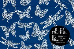 Butterflies and dragonflies silhouettes for paper cut Product Image 1