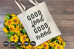 Tote Bag SVG | Good Food Good Mood | Motivational Tote Bag Product Image 1