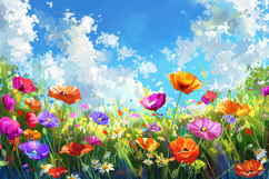Beautiful Flower Field Background Wallpaper Product Image 1