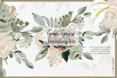 Green ground. Watercolor flowers Product Image 9