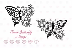 Flower Butterfly Svg, Butterfly Flower Svg, Butterfly Svg Product Image 1