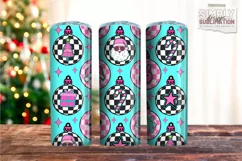 Retro Christmas Sublimation Skinny Tumbler Wrap| 20oz | Png Product Image 3