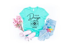 Bella Canvas Mockup 3001 Heather Mint T-shirt Spring Product Image 1