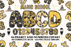 Wizard Magic School Alphabet Clipart, wizard letters doodle Product Image 1