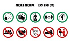 Colored Coronavirus Safety Warning Signs Product Image 1