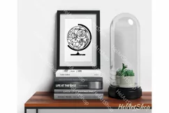 Floral Globe svg, Travel svg, Teacher svg Product Image 3