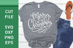 Merry Christmas, Hand Lettered, Cut File Product Image 2