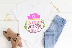 Blessed Nurse SVG, Nurse Floral Monogram SVG, Nurse Tattoo Product Image 4