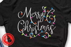 Merry Christmas lights svg Garland png clip art Cricut Cameo Product Image 2