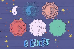 3D Mandala Layered Ying Yang svg Papercut SVG Zentangle Product Image 2