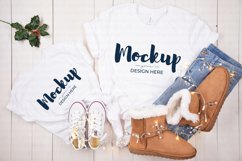 Mommy and Me Christmas Shirt Mockup, BC 3001T &amp; 3001 White Product Image 1
