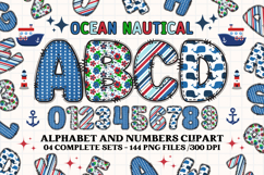 Ocean Nautical png alphabet, ocean nautical letters doodle Product Image 1