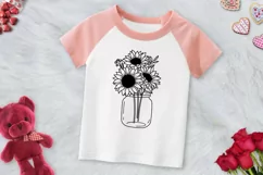 Sunflower Svg, Floral Mason Jar Svg, Sunflower Bouquet Svg Product Image 3