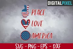 Peace Love America Svg, 4th of July Svg, Patriotic Svg Product Image 1